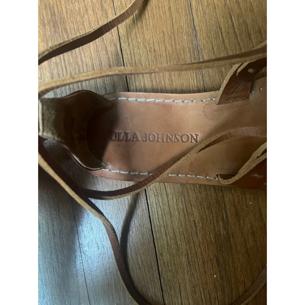 Ulla Johnson Leather Tie Gladiator Sandals Size 37 (U.S. 7) Tan